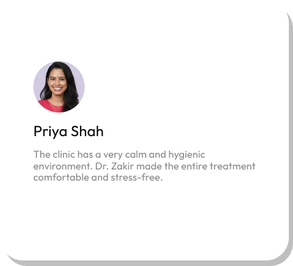 Calm clinic environment, stress-free treatment.